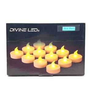 Divine LED's set of 24 black flickering tea lights